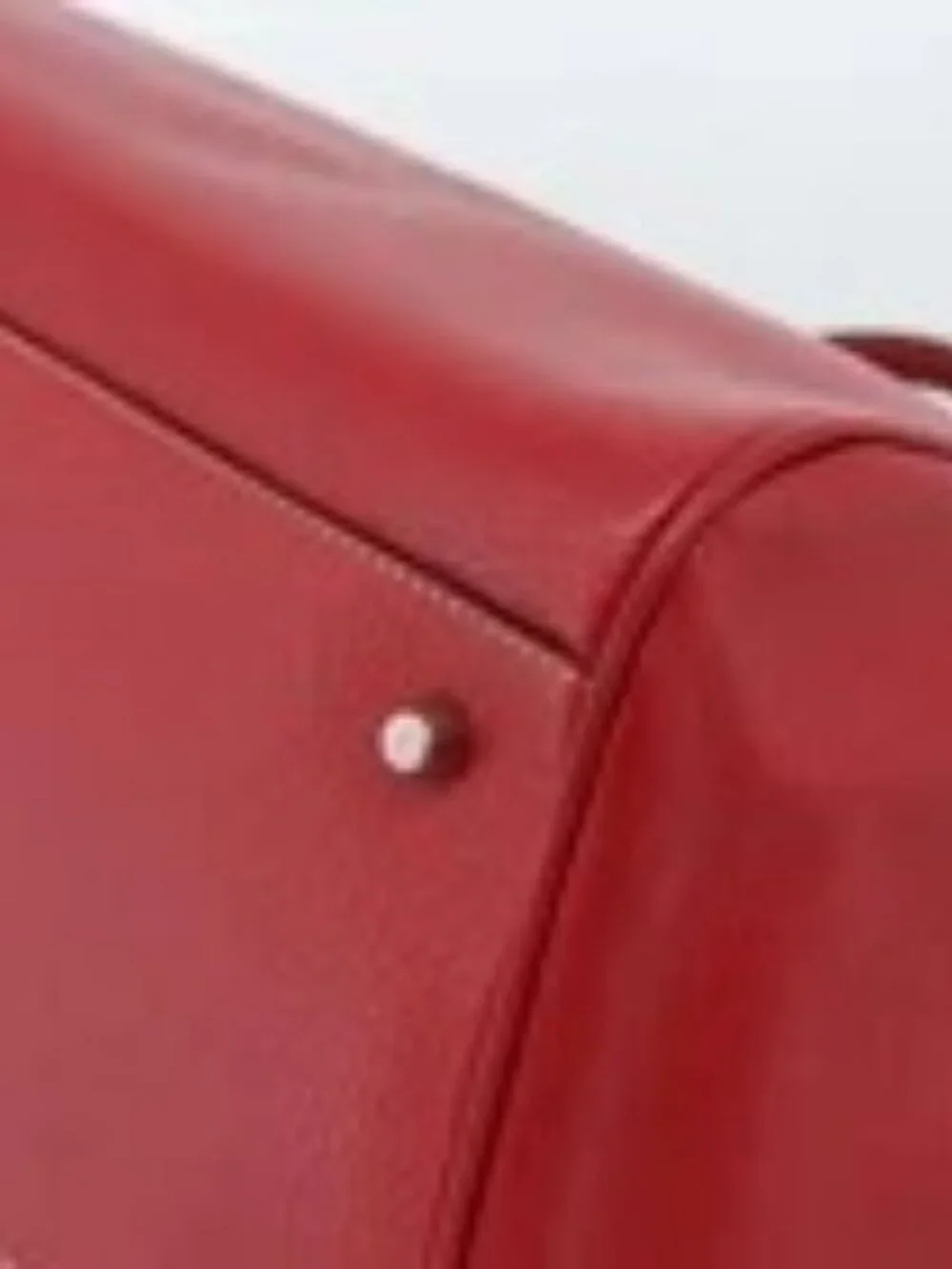 PRADA Hand Bag Leather Red Silver Auth